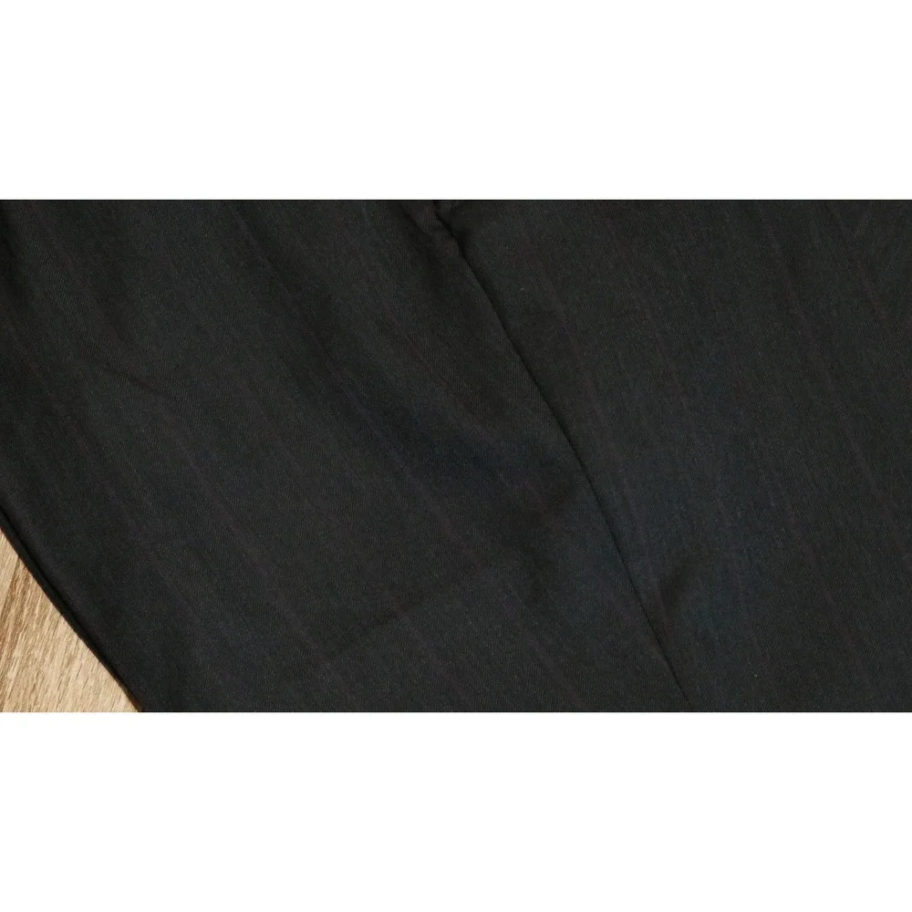 Mens Pinstripe Dress‎ Pants Navy Purple Stripe Cuffed Flat Front Trousers 38x27